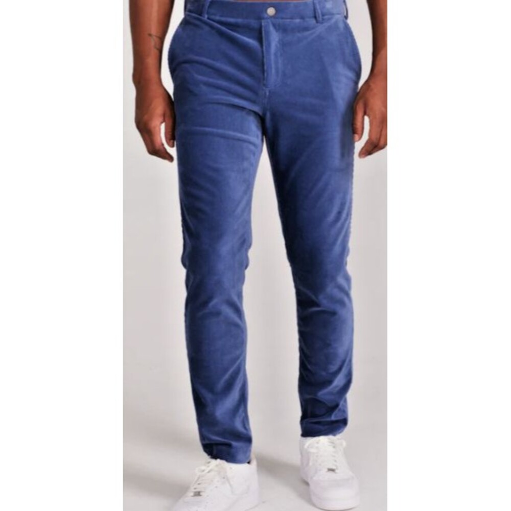 NWT Redvanly Collins Corduroy Trouser Mens XL 32 Bashful Blue Golf Pants Stretch